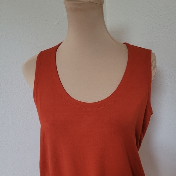 Eileen Fisher Knit Shell Top Dark Red Orange - Picture 3 of 6
